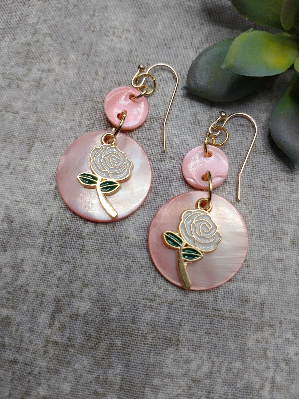 New Mother of Pearl Dangle Earrings
